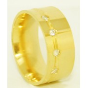 Aliança em Ouro Amarelo 18k com 4 brilhantes